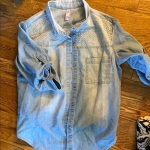Boho jean button up